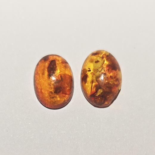 琥珀蛋形戒面（一对） 商品图0