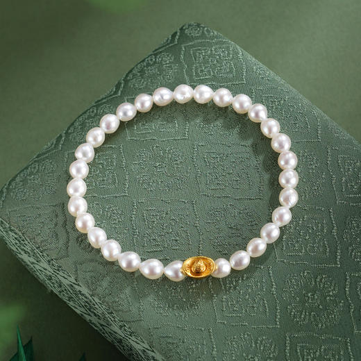 子佩集【珍财聚宝】珍珠惜王妃手链【AYSL13】元宝镀金2602 商品图0