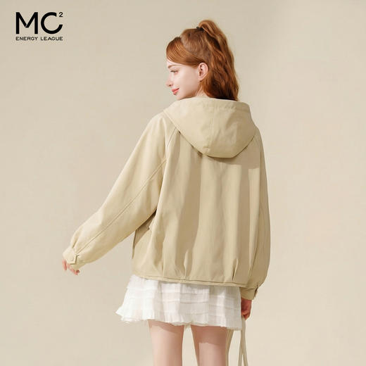 mc2连帽闪粉长袖夹克外套女2023秋季新款后背口袋设计感潮搭上衣 商品图3