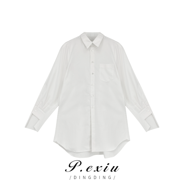 04-1潘依绣丁丁宠粉秋季新款极简风宽松休闲百搭长袖衬衫 K7822