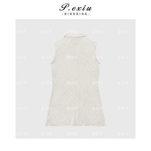 03-5潘依绣丁丁宠粉极简老钱风无袖衬衫Q17335 商品图1