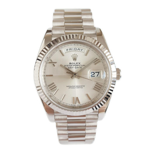 【95新】ROLEX 劳力士228239-0046天文台认证自动机械机芯日期、星期显示40MM（男款）星期日历型系列18K白金240326NJS15 商品图0