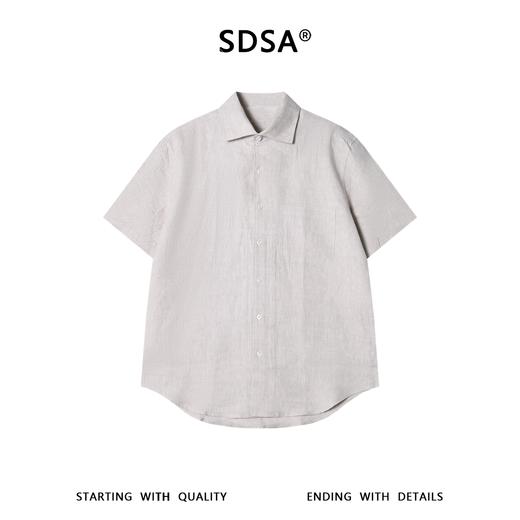 SDSA男装2026新款轻奢日系简约纯色亚麻短袖衬衫百搭透气舒适上衣 商品图0