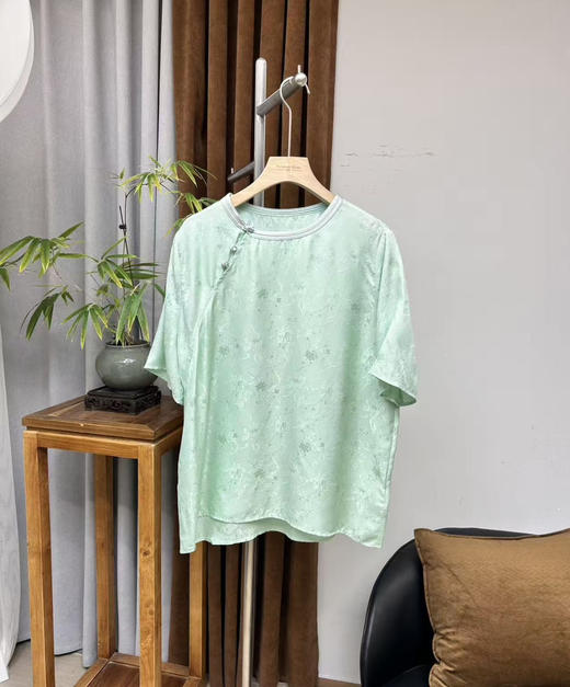原单新款花萝重磅真丝短袖 商品图6