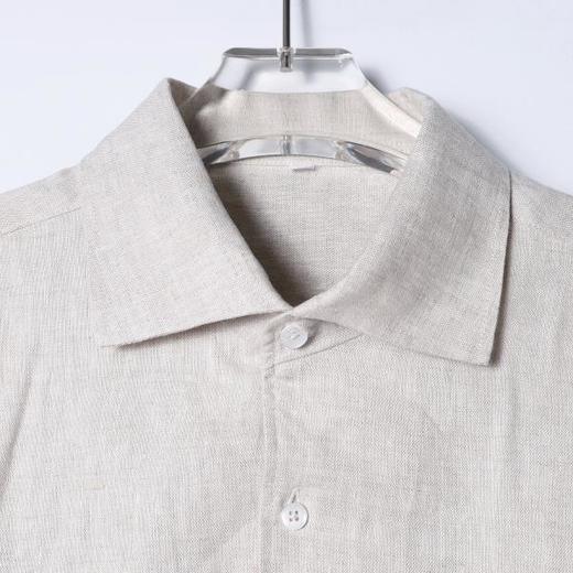 SDSA男装2026新款轻奢日系简约纯色亚麻短袖衬衫百搭透气舒适上衣 商品图1