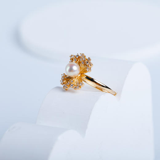 ⁶福利款【akoya珍珠】羽皇金S925银镶戒指，6-7MM，编号JZ38，出证书，48小时鉴赏期——SS06-CR-YMZZ【HOT】 商品图0