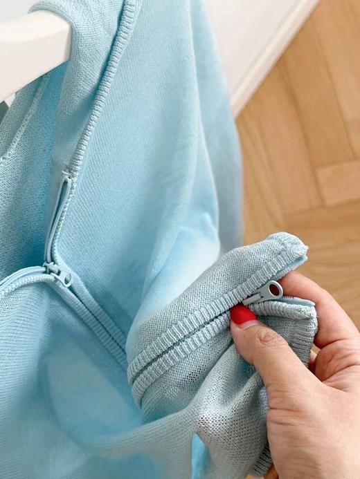 F032953双拉链亚麻莱赛尔天丝凉感连帽针织开衫防晒罩衫 商品图6