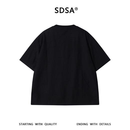 SDSA男装2026新款高贵轻奢简约纯色提花拼接领口短袖T恤百搭时尚 商品图4