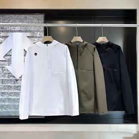 F032943轻薄舒适透气半拉链机能休闲连帽卫衣外套