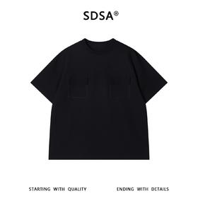 SDSA男装2026新款高贵轻奢潮牌简约纯色拼接圆领短袖T恤休闲百搭