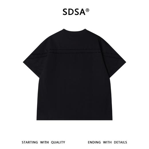 SDSA男装2026新款高贵轻奢潮牌毛边侧缝线金属小圆环短袖T恤百搭 商品图3