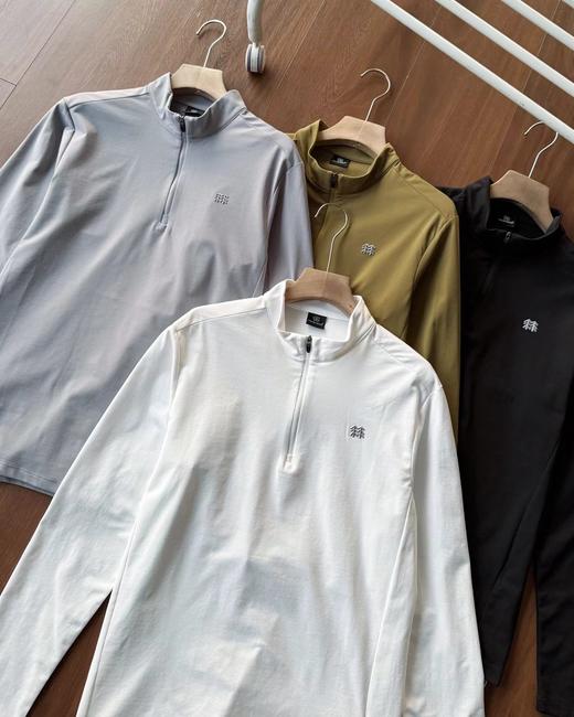 F032925四色户外小立领半拉链男士运动速干长袖上衣 商品图2