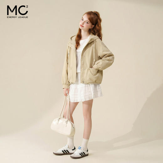 mc2连帽闪粉长袖夹克外套女2023秋季新款后背口袋设计感潮搭上衣 商品图2