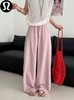 F032910春夏季新款韩系温柔感简约亚麻混纺锦棉弯刀裤阔腿裤 商品缩略图6