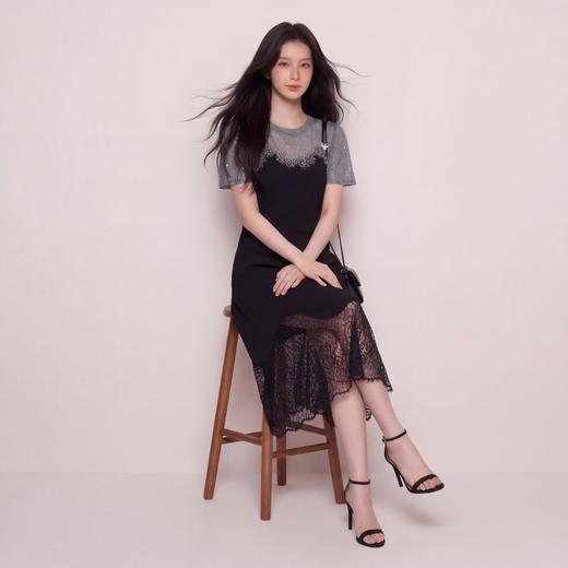 奢姿大码女装2026夏季减龄蕾丝拼接假两件连衣裙胖妹妹时尚裙子9962892226 商品图2