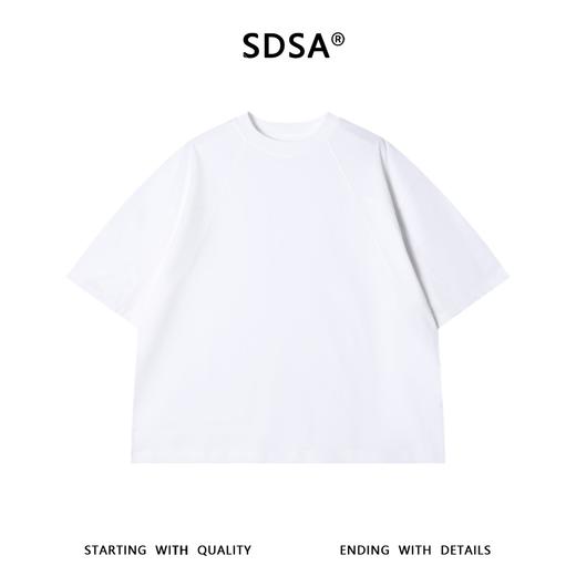 SDSA男装2026新款高贵轻奢纯色高级感分割线设计圆领短袖T恤百搭 商品图0