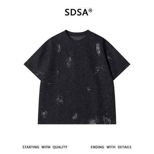 SDSA男装2026新款高贵轻奢潮牌雪花点斑驳破坏风短袖T恤百搭时尚 商品图0
