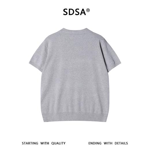 SDSA男装2026新款高贵轻奢老钱风简约纯色半拉链翻领短袖T恤百搭 商品图4
