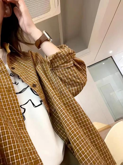 F032952新款幂式港风复古小众松弛感宽松百搭荃棉防晒衬衣 商品图5