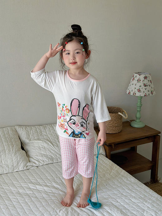 【59.9元起2套】安美雅儿童天丝莱赛尔休闲家居服 夏季柔顺清凉七分袖七分裤空调服睡衣 商品图6