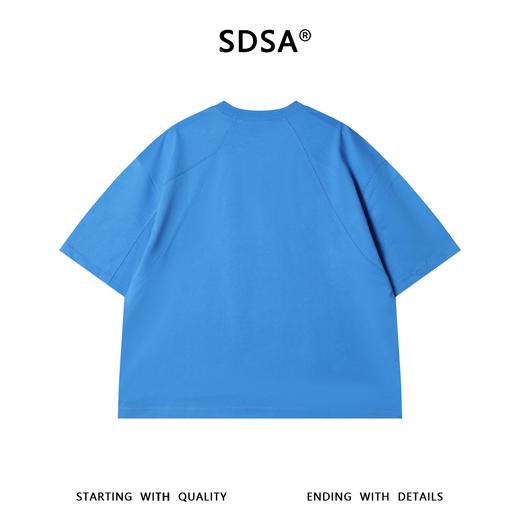SDSA男装2026新款高贵轻奢纯色高级感分割线设计圆领短袖T恤百搭 商品图4