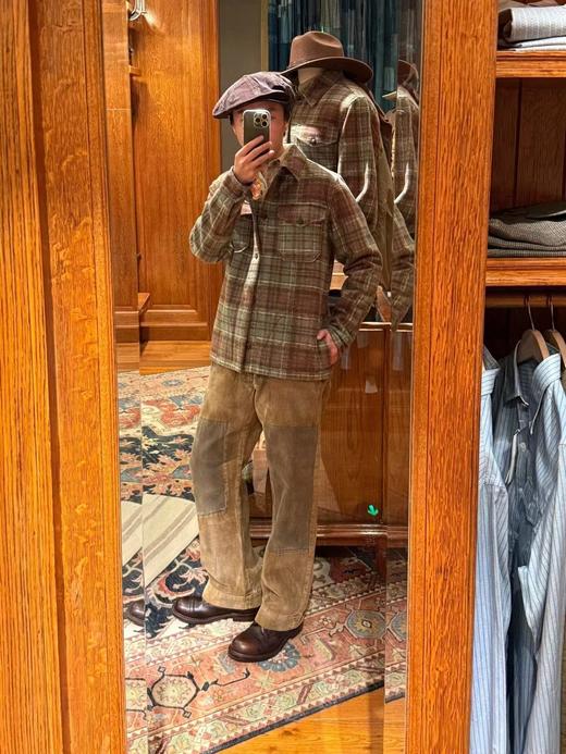 F032963耐磨补丁拼接直筒宽松剪裁棉质灯芯绒长裤 商品图13