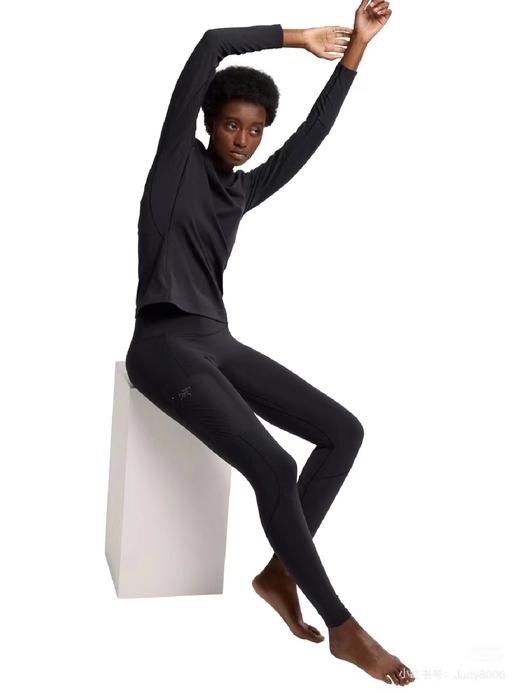 F032906高弹贴合不紧绷运动通勤高腰女子薄绒打底裤瑜伽裤 商品图3