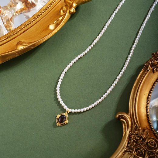 子佩集【玲珑御韵】银S925珍珠惜王妃项链【SGN1140006】椭圆双色2602 商品图1