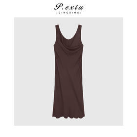 03-5潘依绣丁丁宠粉法式褶皱U领露背连衣裙Q13554