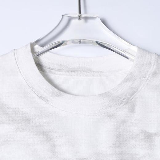 SDSA男装2026新款轻奢复古暗纹扎染袖口明线短袖T恤百搭圆领上衣 商品图1