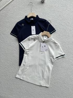 F032919简约袖口撞色高尔夫FIELD女士防晒修身短袖POLO衫