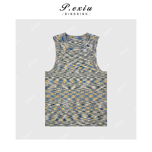 03-5潘依绣丁丁宠粉韩系慵懒杂色背心连衣裙Q6526 商品图0