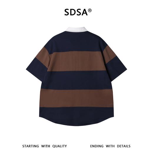 SDSA男装2026新款高贵轻奢美式复古撞色翻领条纹短袖Polo衫百搭 商品图4