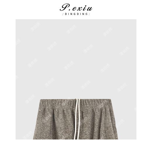 03-5潘依绣丁丁宠粉简约纯色松紧腰抽绳束脚裤 Q67101 商品图2