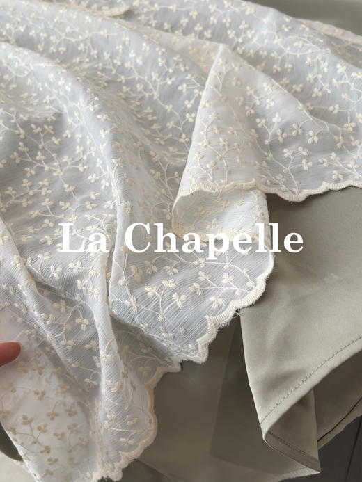 专柜实拍【蕾丝两件套】拉夏贝尔/La Chapelle别致刺绣侧边系带无袖连衣裙叠穿净版吊带裙套装 商品图7