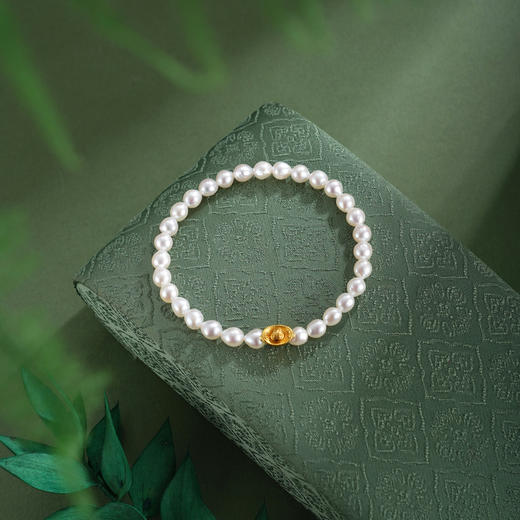 子佩集【珍财聚宝】珍珠惜王妃手链【AYSL13】元宝镀金2602 商品图1