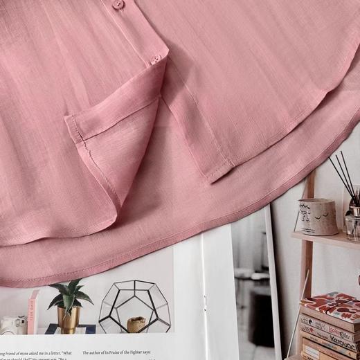 F032951高奢系列夏季新款苎麻女士温柔C位粉苎麻轻薄防晒衬衫 商品图13