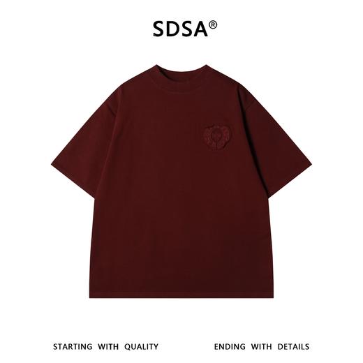 SDSA男装2026新款高贵轻奢美式贴布刺绣字母设计圆领短袖T恤百搭 商品图0