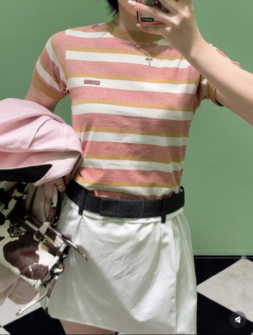 普拉达 26Ss新款条纹针织T（MM） 商品图7