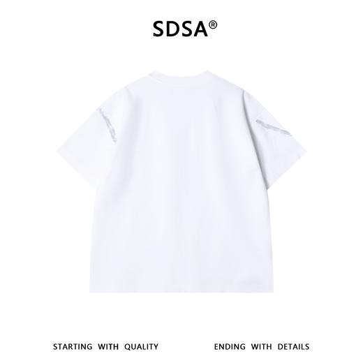 SDSA男装2026新款高贵轻奢刷漆线条做旧圆领短袖T恤百搭高街上衣 商品图4