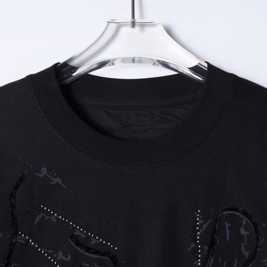 SDSA男装2026新款高贵轻奢潮牌抽象贴布烫钻圆领短袖T恤百搭痞帅 商品图1