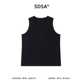 SDSA男装2026新款高贵轻奢潮牌纯色竖纹无袖打底背心百搭时尚上衣