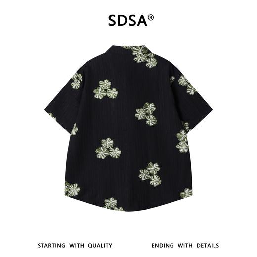 6994SDSA男装2026新款高贵轻奢潮牌撞色刺绣花卉设计短袖衬衫百搭痞帅 商品图4