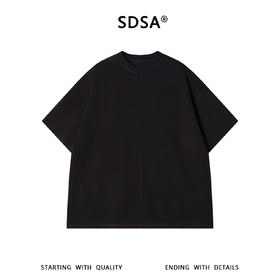SDSA男装2026新款高贵轻奢极简风纯色缝线设计圆领短袖T恤百搭