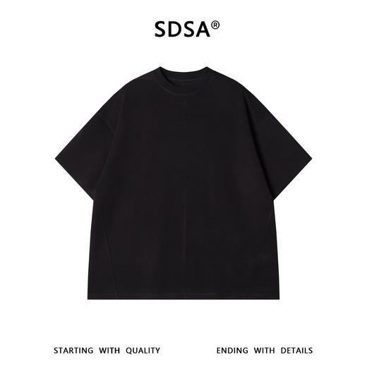 SDSA男装2026新款高贵轻奢极简风纯色缝线设计圆领短袖T恤百搭 商品图0