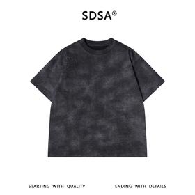 SDSA男装2026新款轻奢扎染设计圆领短袖T恤小众破坏感百搭上衣