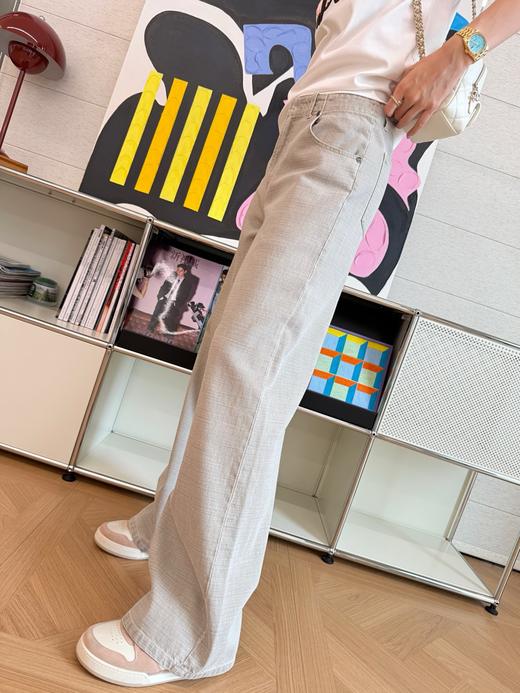 芬迪 新款重工裸灰色牛仔裤 商品图8