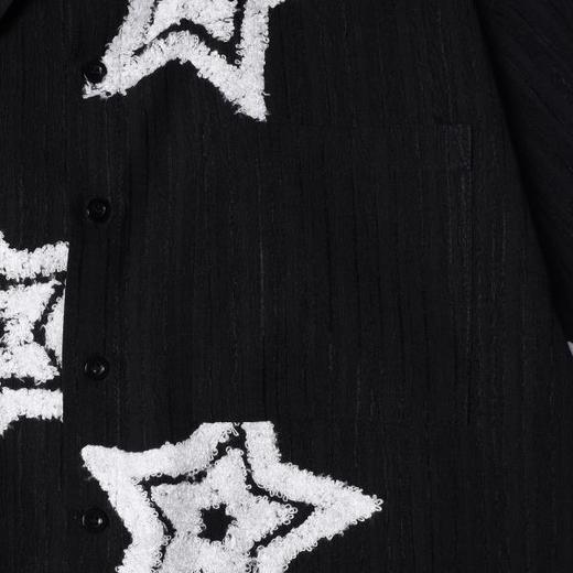 SDSA男装2026新款高贵轻奢潮牌简约撞色刺绣星星短袖衬衫百搭休闲 商品图2