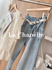 专柜实拍【莱赛尔混纺】拉夏贝尔/La Chapelle附腰带~高性价比！显瘦高腰单扣开叉别致设计感牛仔裤 商品缩略图2