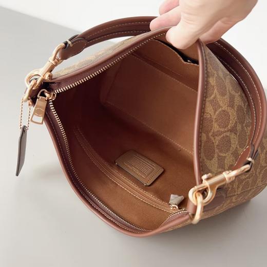 蔻驰 新款 laurel 中号 流浪包 31 焦糖色  暗纹logo（CB） 商品图6